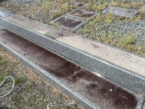 善衛門_墓石クリーニング_石段・拝石のコケ_作業前